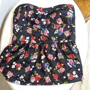 American Eagle strapless corset top in floral